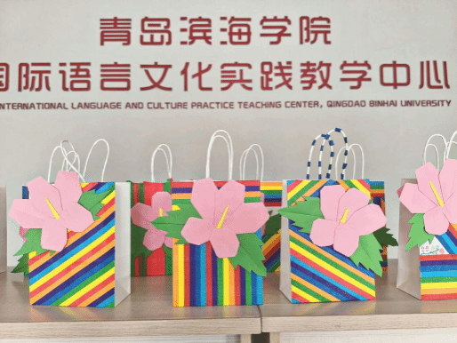 国际语言文化实践教学中心举办木槿花包装袋作品展